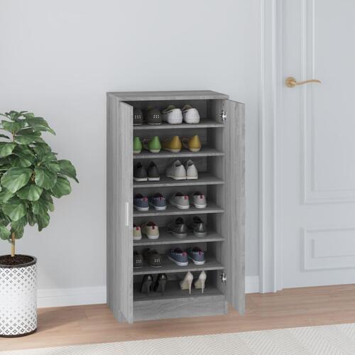 Skoskab 55x35x108 cm konstrueret træ grå sonoma-eg