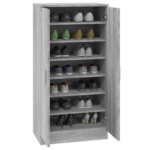 Skoskab 55x35x108 cm konstrueret træ grå sonoma-eg