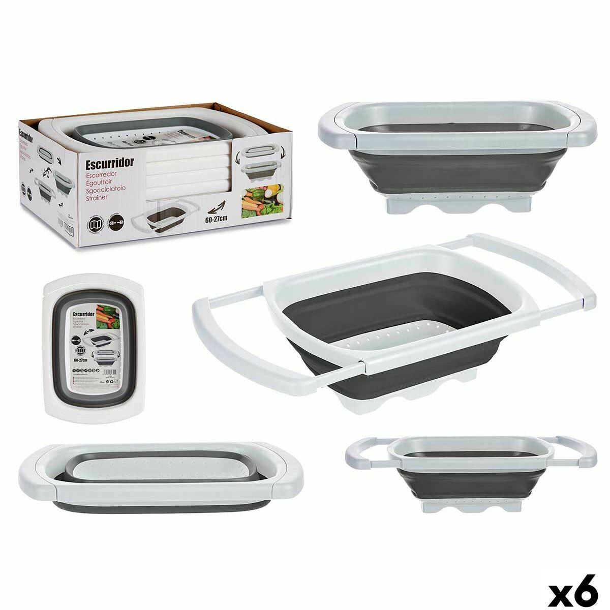 Dørslag foldbart Kinvara - hvid/grå, polypropylen/TPR, 60 × 26 × 12 cm