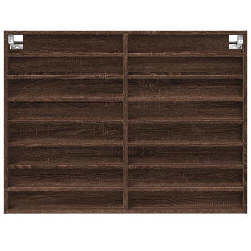 Vitrineskab 100x8,5x75 cm konstrueret træ brun egetræsfarve (OUTLET C)
