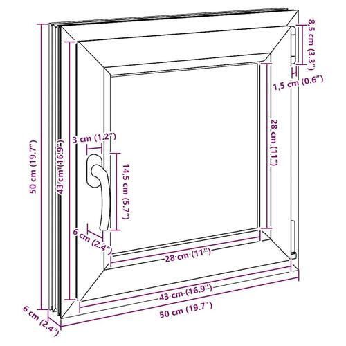 Kældervindue RISOR 50x50 cm Tilt&Drej DIN højre hvid