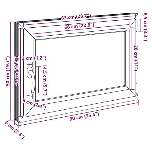 Kældervindue RISOR 90x50 cm Tilt&Drej DIN højre hvid