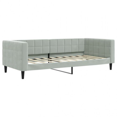 Daybed med udtræk og 2 skuffer 90 x 190 cm - lysegrå
