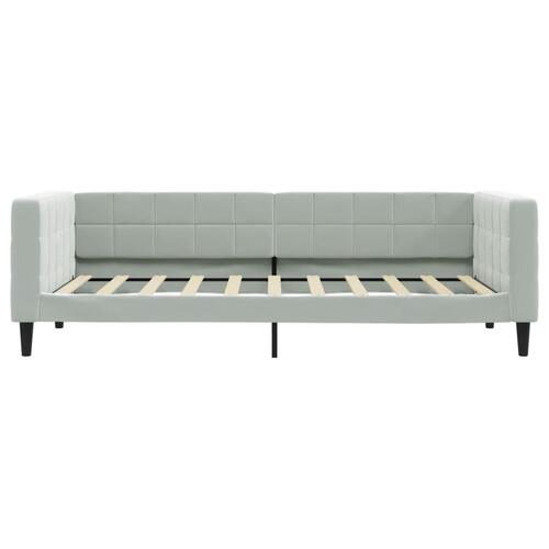 Daybed med udtræk og skuffer 90x190 cm velour lysegrå