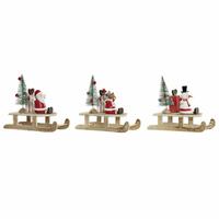 Julepynt DKD Home Decor Træ Julemanden (14 x 6 x 13 cm) (3 stk)