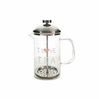 Tekande DKD Home Decor Gennemsigtig Rustfrit stål Sølv Borosilikatglas (18 x 9.5 x 20.5 cm) (1 L)