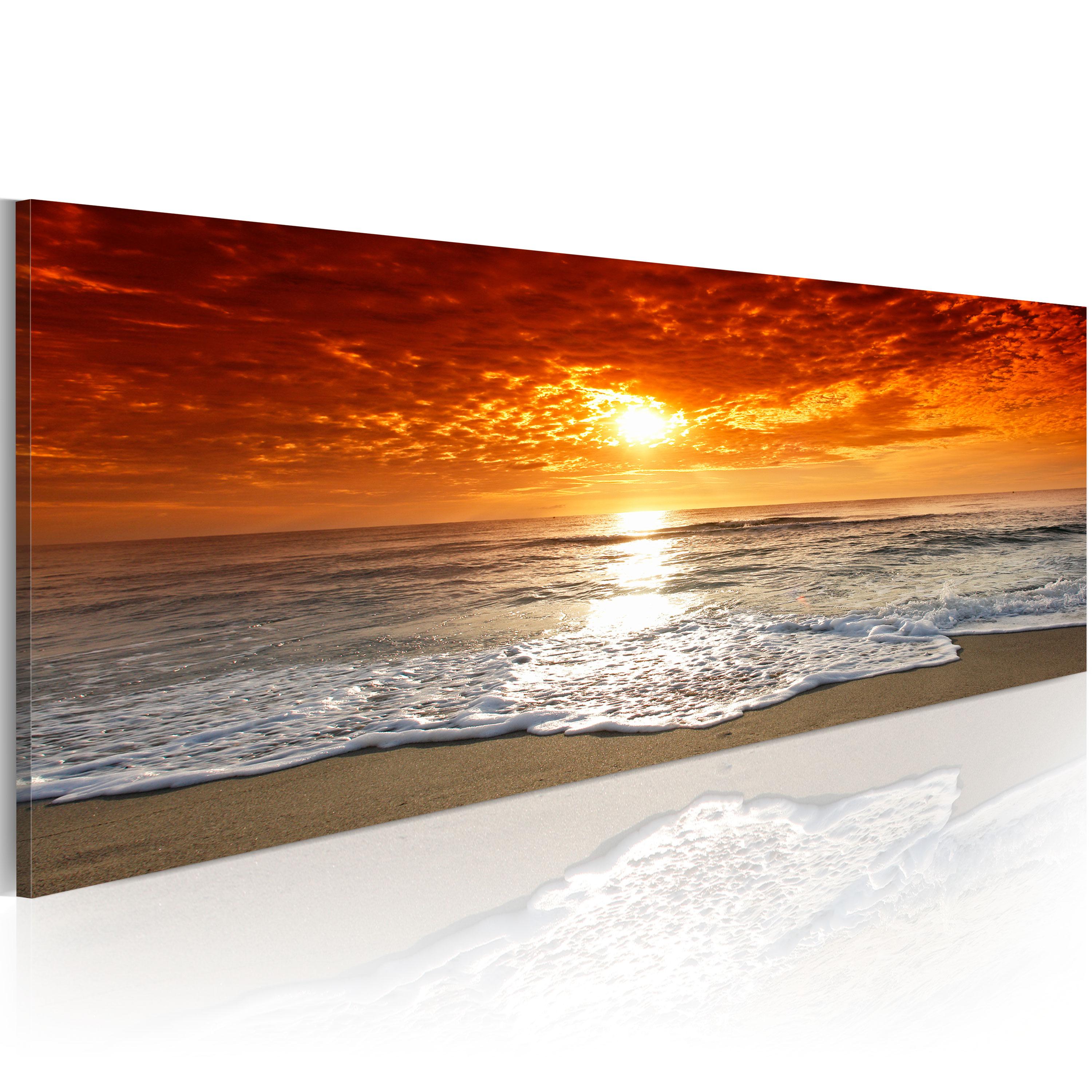 Billede - Romantic sunset - 135 x 45 cm - Premium Print billede