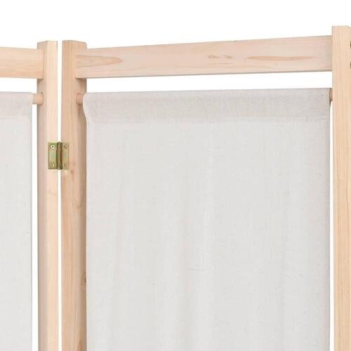 5-panels rumdeler 200 x 170 x 4 cm stof cremefarvet