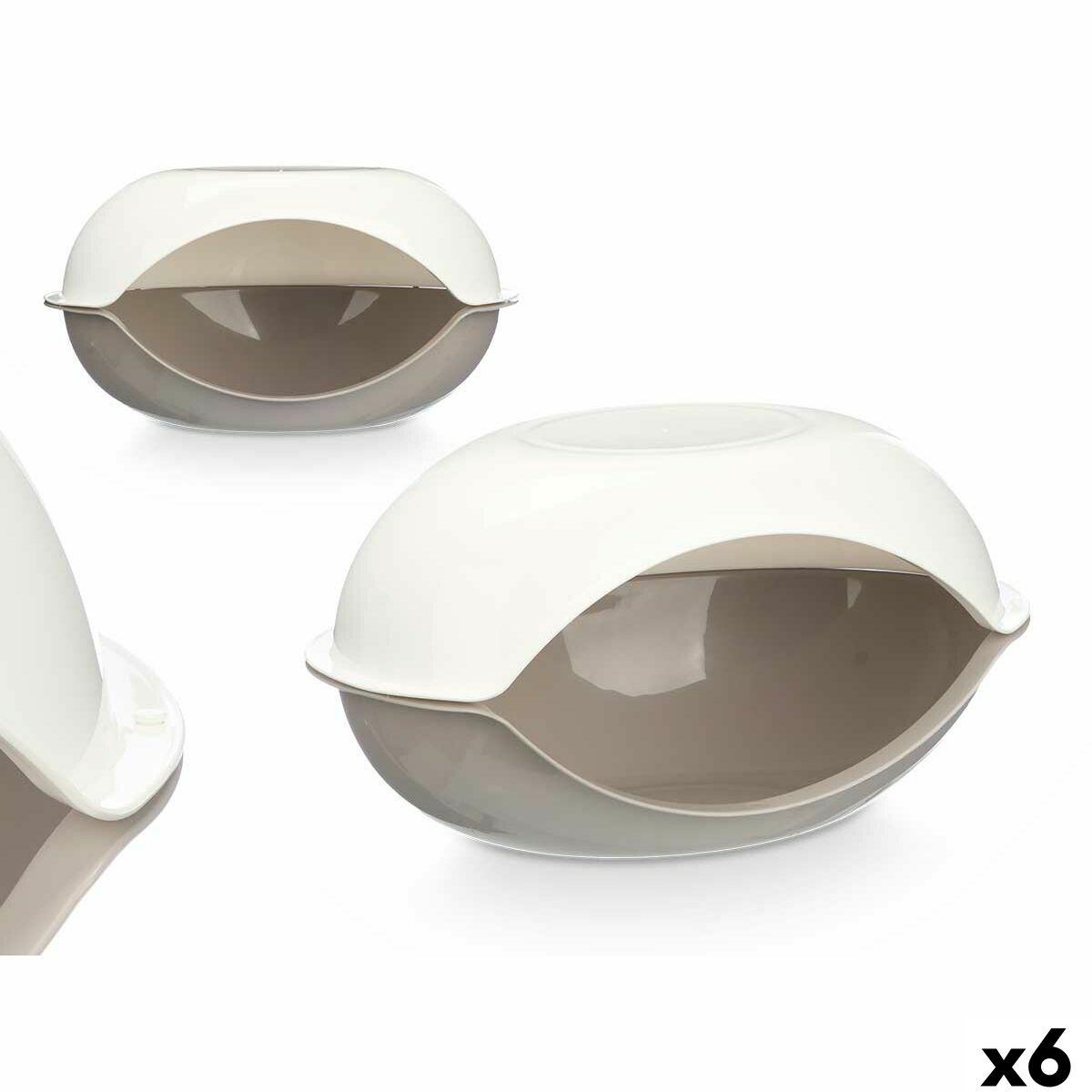 Hundeseng Mascow - hvid/grå plastik, 58 × 32 × 37 cm (6 stk.)