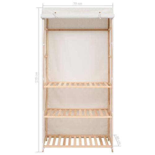 Tøjgarderobe i 3 niveauer 79x40x170 cm
