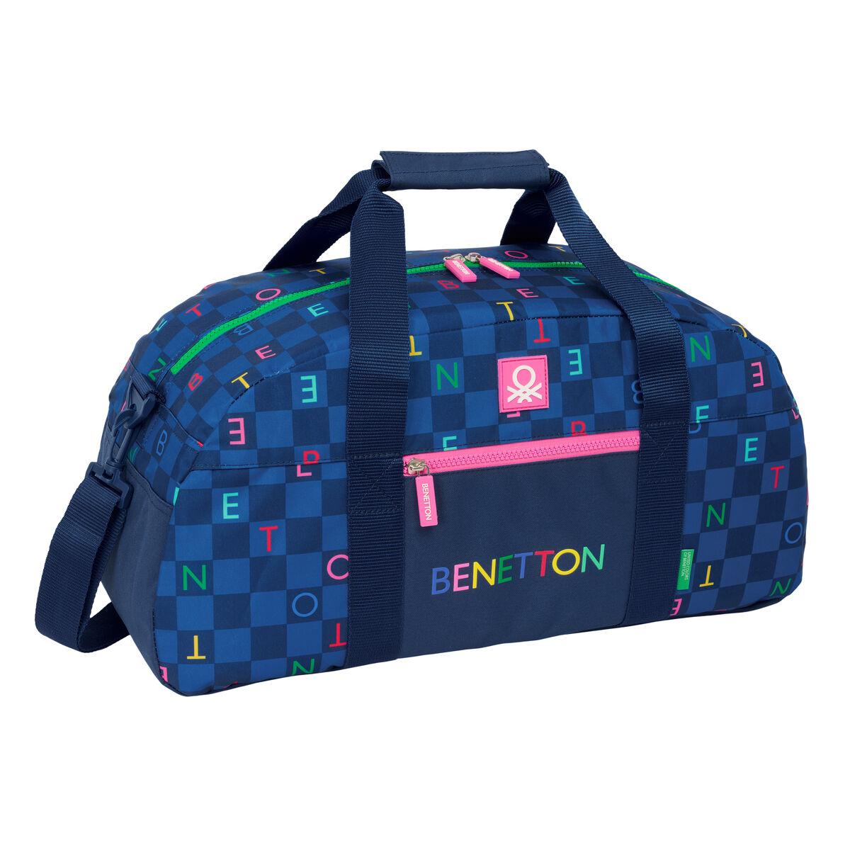 Benetton sportstaske Damero - marineblå, 50 × 26 × 20 cm