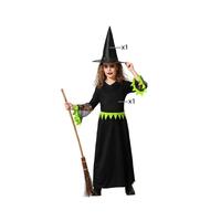 Kostume til børn Grøn Heks 10-12 år