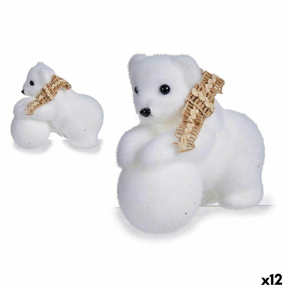 Juledekoration Krist+ hvid isbjørn 8 × 11 × 14 cm - 12 stk.