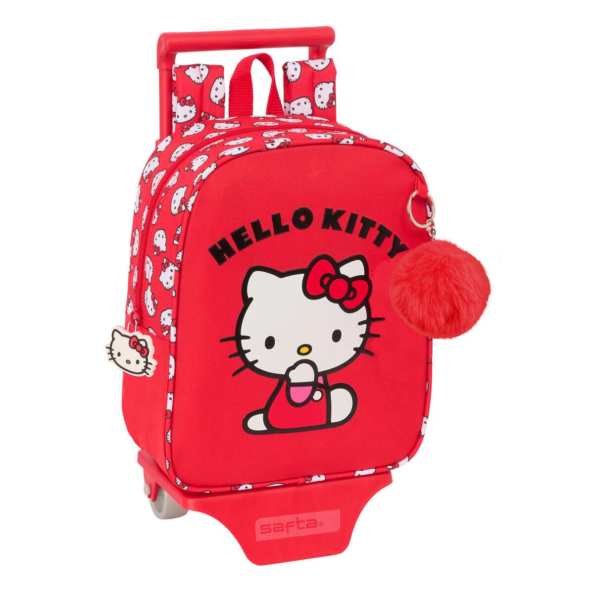 Hello Kitty skoletaske på hjul Iconic - Hvid/Rød 22 × 27 × 10 cm