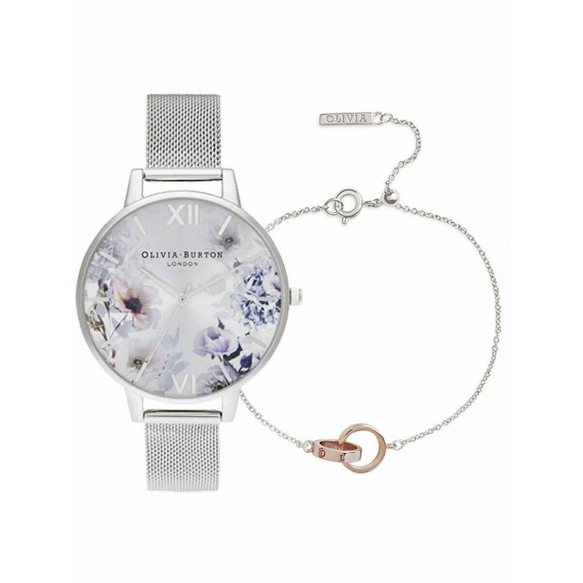 Olivia Burton dameur OBGSET145, grå mesh (Ø 38 mm)