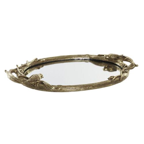 Bakke DKD Home Decor Spejl Gylden Harpiks Fugle (45 x 27 x 3,7 cm)