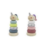 Enhjørning DKD Home Decor Træ (6 x 6 x 13.5 cm) (2 stk)