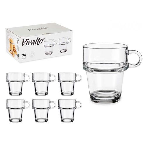 Te- og kaffekop Vivalto Z908-9/BHA6 Gennemsigtig Glas 270 ml (6 enheder)