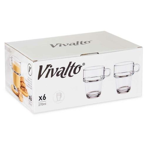 Te- og kaffekop Vivalto Z908-9/BHA6 Gennemsigtig Glas 270 ml (6 enheder)