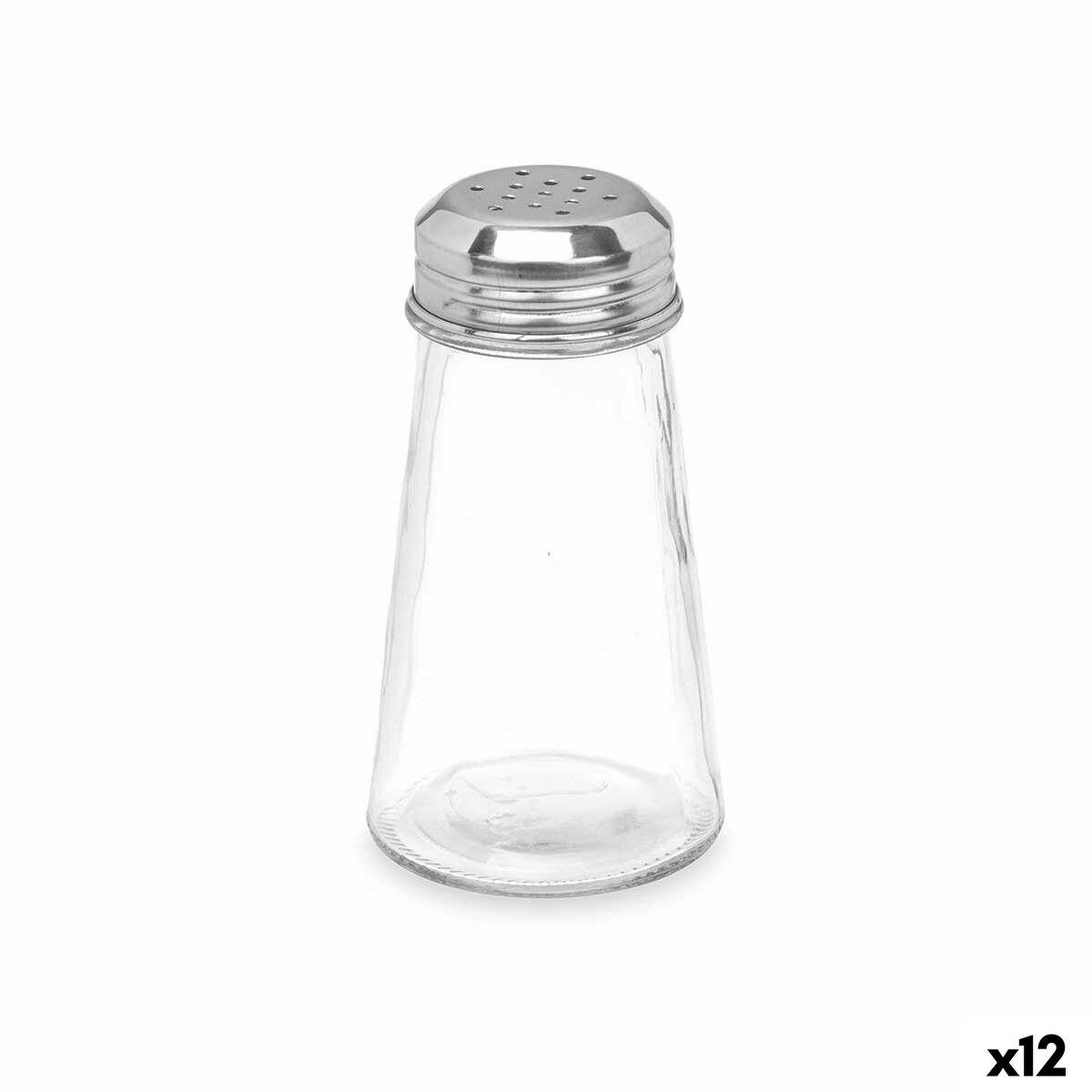 Saltkar Vivalto - gennemsigtigt glas/metal, 5,5 × 10,5 × 5,5 cm (12 stk.)