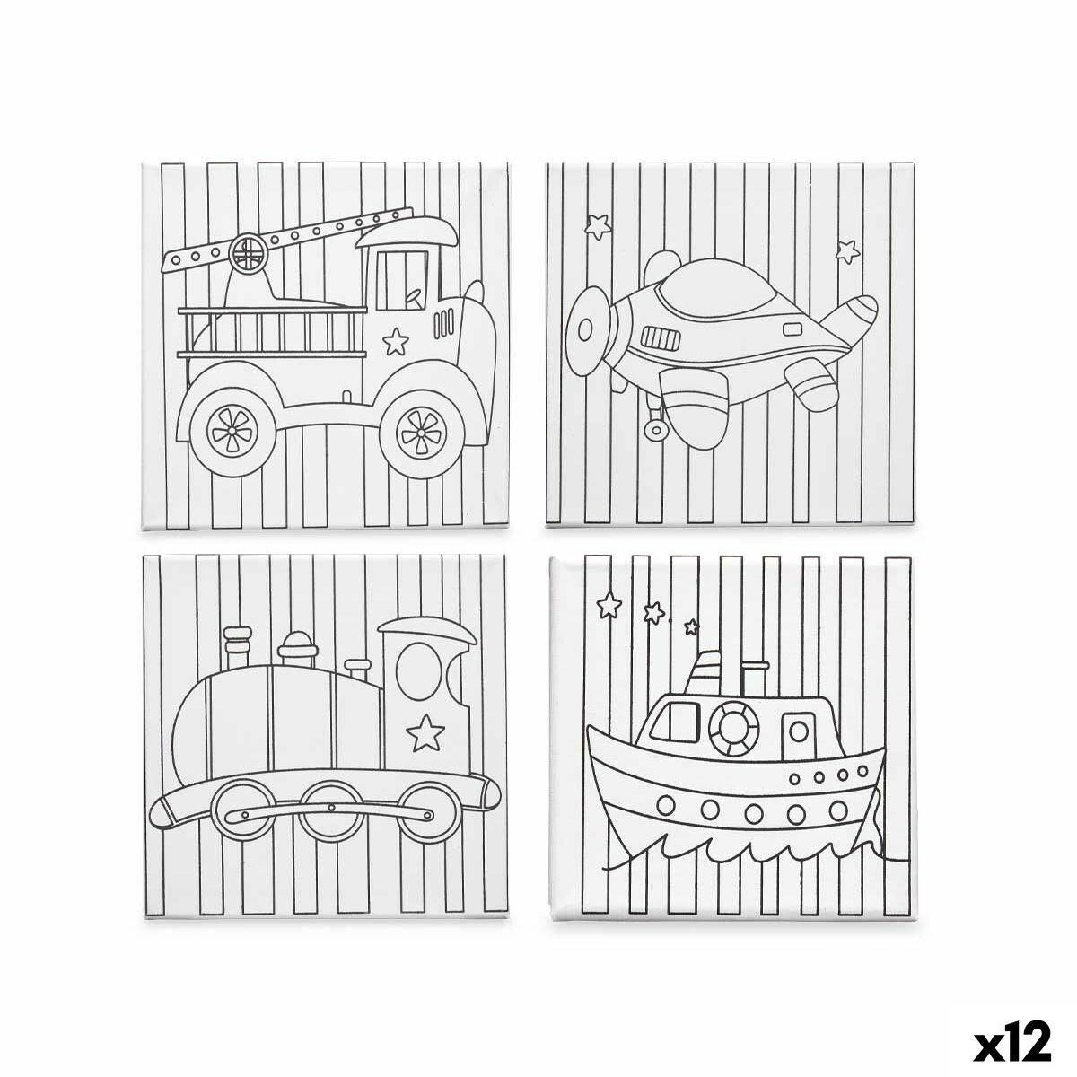 Lærred 25 x 25 cm - , 12 stk.