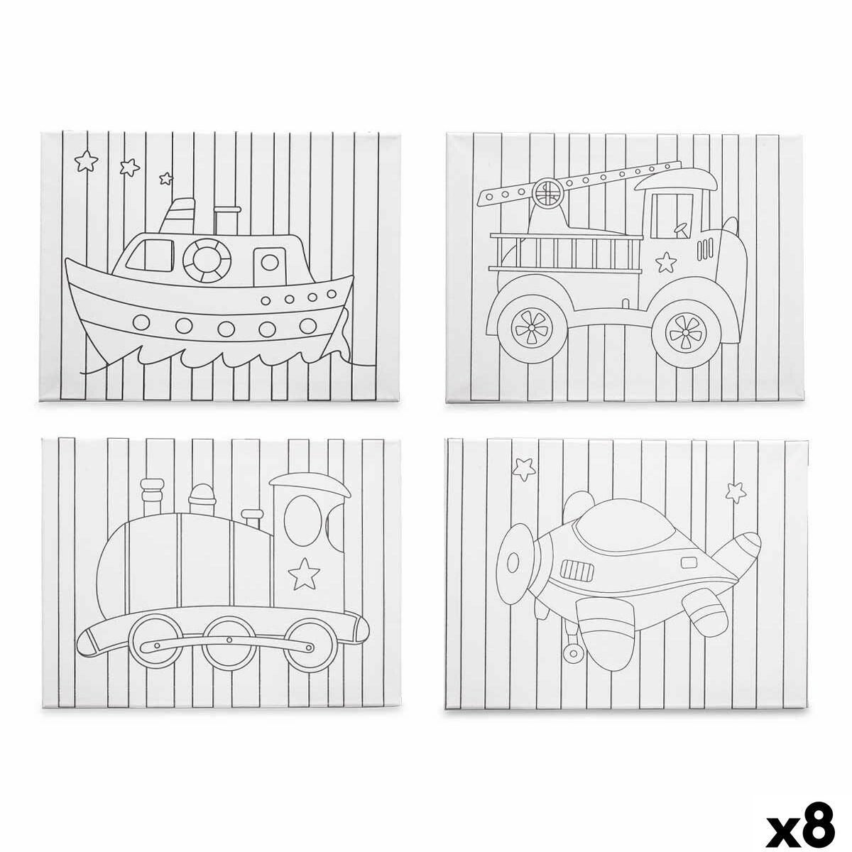 Lærred 30×40 cm - 8 stk. hvidt lærred på træramme