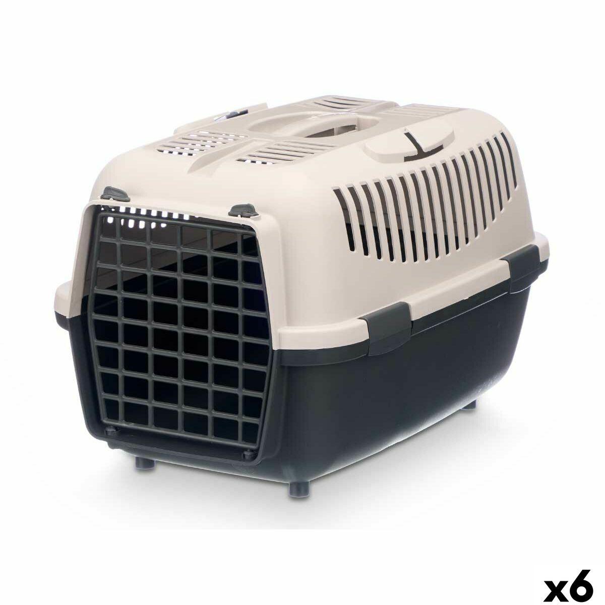 Transportkasse til kæledyr Mascow - antracit/lysegrå, plastik, 36 × 35 × 55 cm (6 stk.)