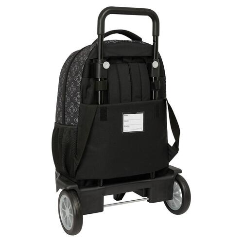 Skolerygsæk med Hjul Safta Combat Sort 33 x 45 x 22 cm