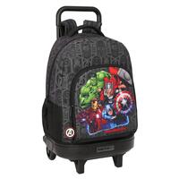 Skolerygsæk med Hjul The Avengers Vendetta Sort 33 x 45 x 22 cm