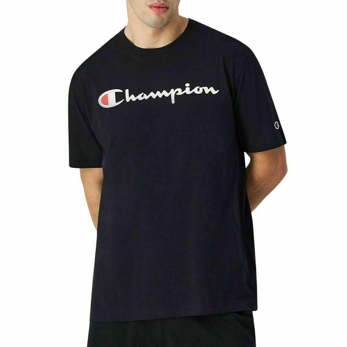 Kortærmet T-shirt til Mænd Champion SS TEE 220256 Sort M