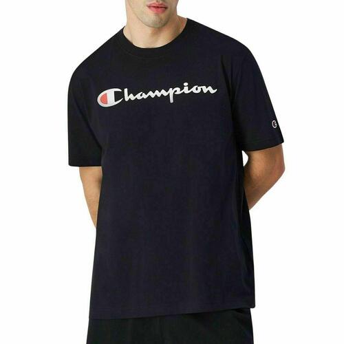 Kortærmet T-shirt til Mænd Champion SS TEE 220256 Sort L