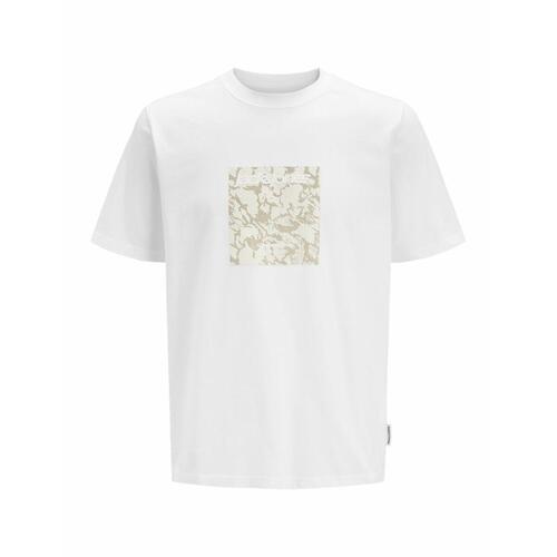 Kortærmet T-shirt til Mænd Jack & Jones JCOTARMAC CAMO FRONT TEE 12273239 Hvid L