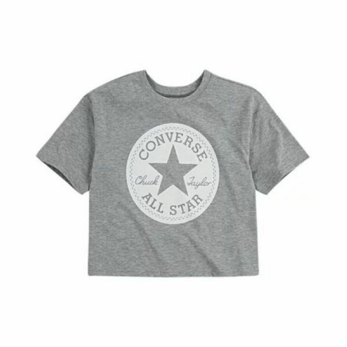 Converse SIG Chuck Patch Boxy T-shirt til piger, grå - 12 år