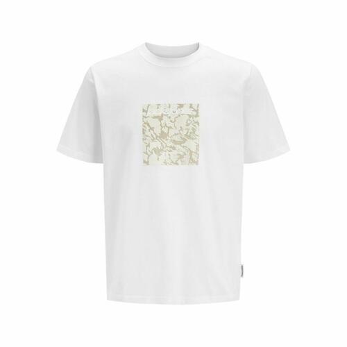 Kortærmet T-shirt til Mænd Jack & Jones JCOTARMAC CAMO FRONT TEE 12273239 Hvid M