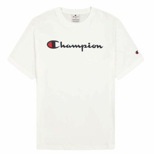 Kortærmet T-shirt til Mænd Champion SS TEE 220256 Hvid XL