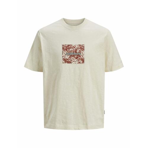 Kortærmet T-shirt til Mænd Jack & Jones JORSPLIT AOP BRANDING TEE 12272993 Beige XL