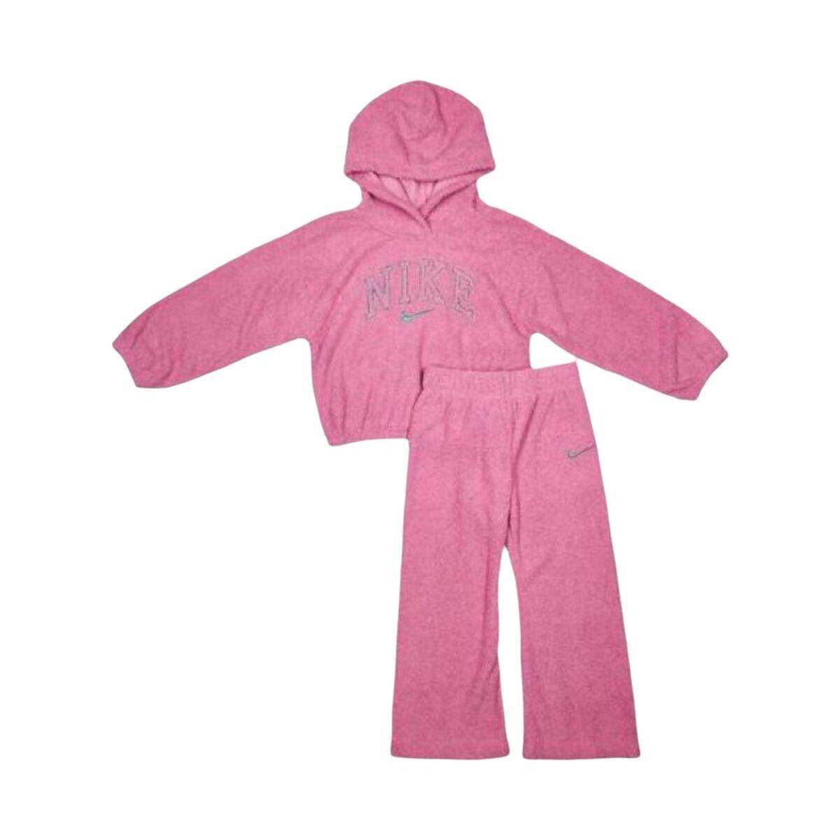 Nike NKG Swoosh Spirit Teddy sæt til piger - Pink, 7 år