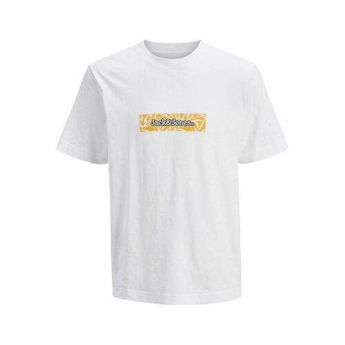 Kortærmet T-shirt til Mænd Jack & Jones JORSPLIT AOP BRANDING TEE 12272993 Hvid 2XL