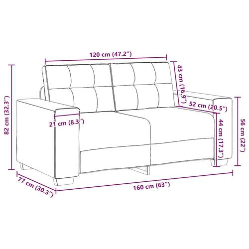 Elskovssofa 120 cm fløjl brun