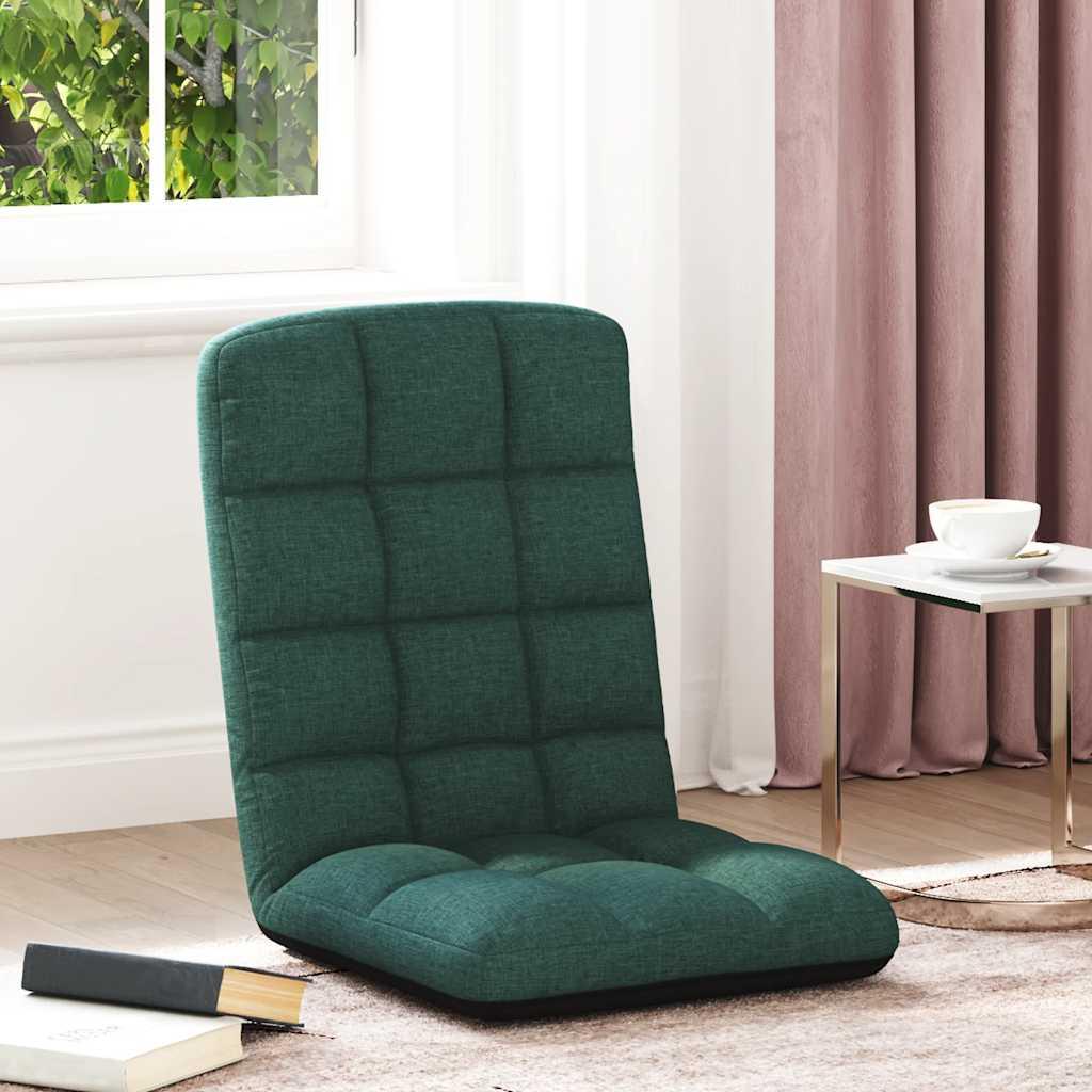 Foldbar gulvstol 71x51x62 cm stof mørkegrøn billede