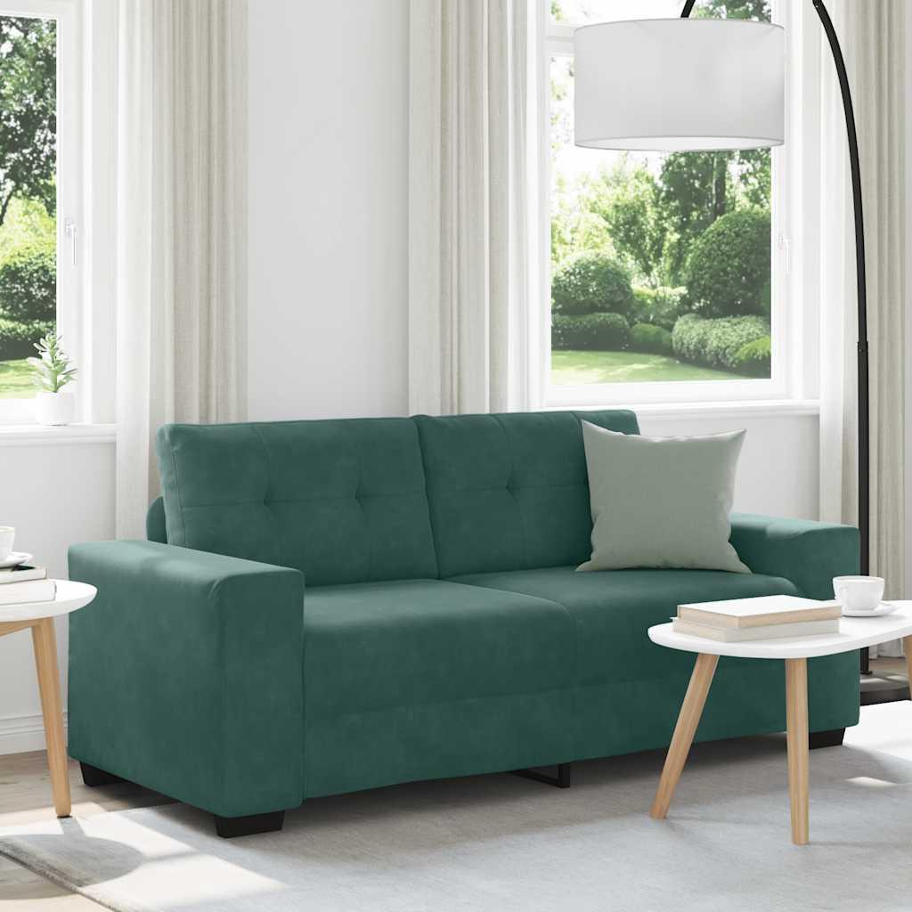Elskovssofa 140 cm fløjl mørkegrøn