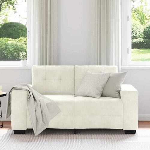 Elskovssofa 120 cm fløjl cremefarvet