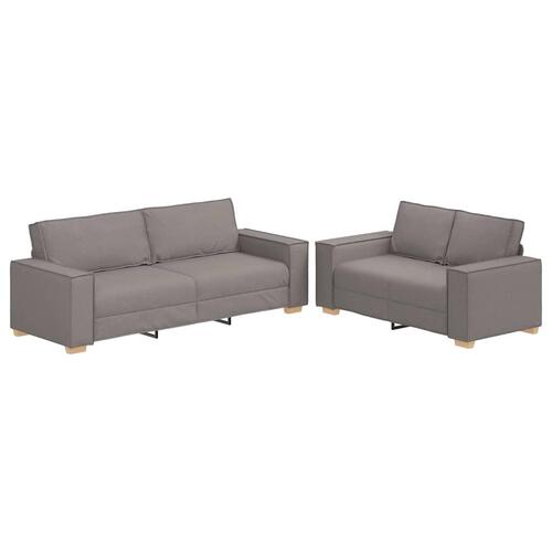 2 personers sofa med hynder stof gråbrun