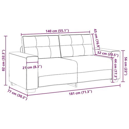 Elskovssofa 140 cm fløjl cremefarvet