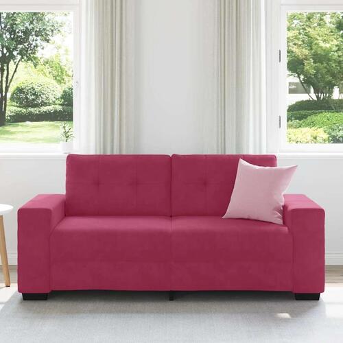 Elskovssofa 140 cm fløjl vinrød