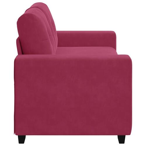 Elskovssofa 140 cm fløjl vinrød
