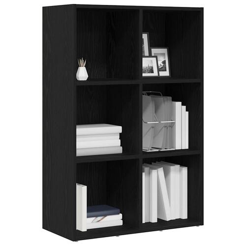 Bogskab 66x30x98 cm konstrueret træ sort egetræsfarve
