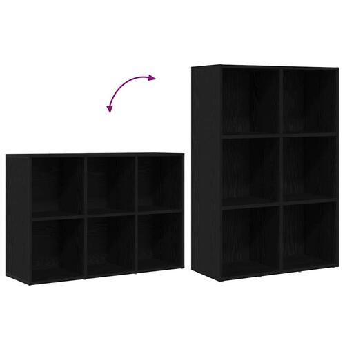 Bogskab 66x30x98 cm konstrueret træ sort egetræsfarve