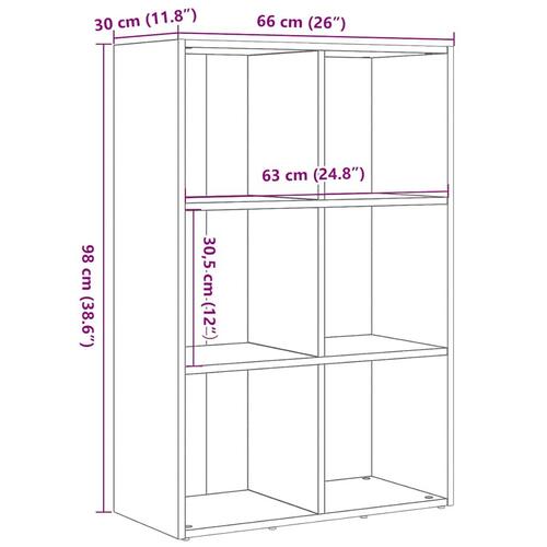 Bogskab 66x30x98 cm konstrueret træ sort egetræsfarve