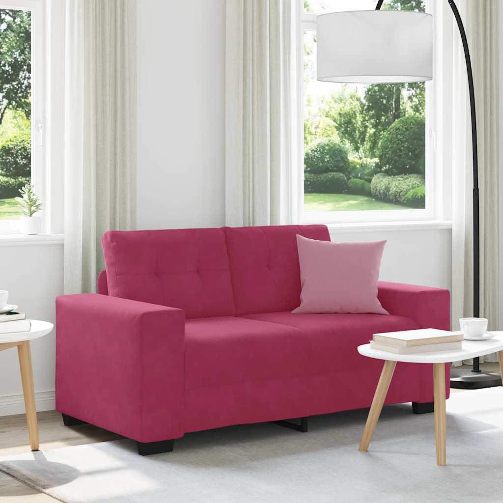 Elskovssofa 120 cm fløjl vinrød